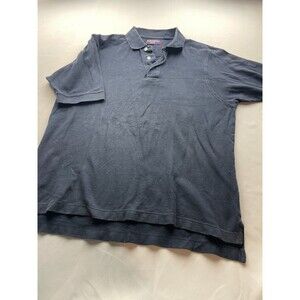 Paradigm One Polo Shirt Mens Size XL Navy Blue Short Sleeve Cotton Casual Preppy